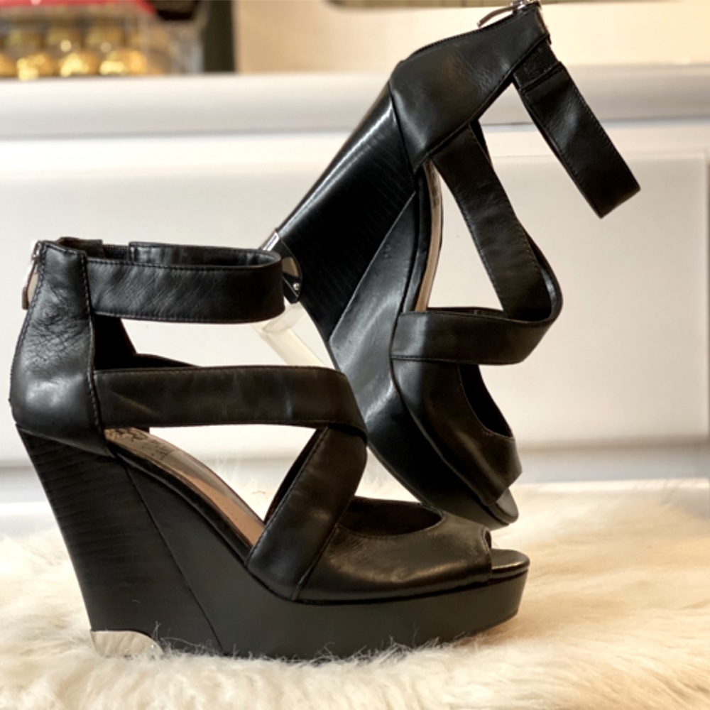 VINCE CAMUTO black wedges - lightly worn